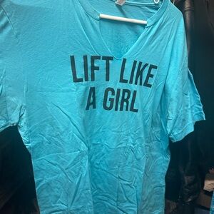 Bella Canvas Turquoise 'Lift Like‎ a Girl' Tee